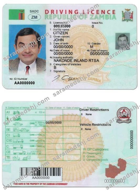 Zambia driving license